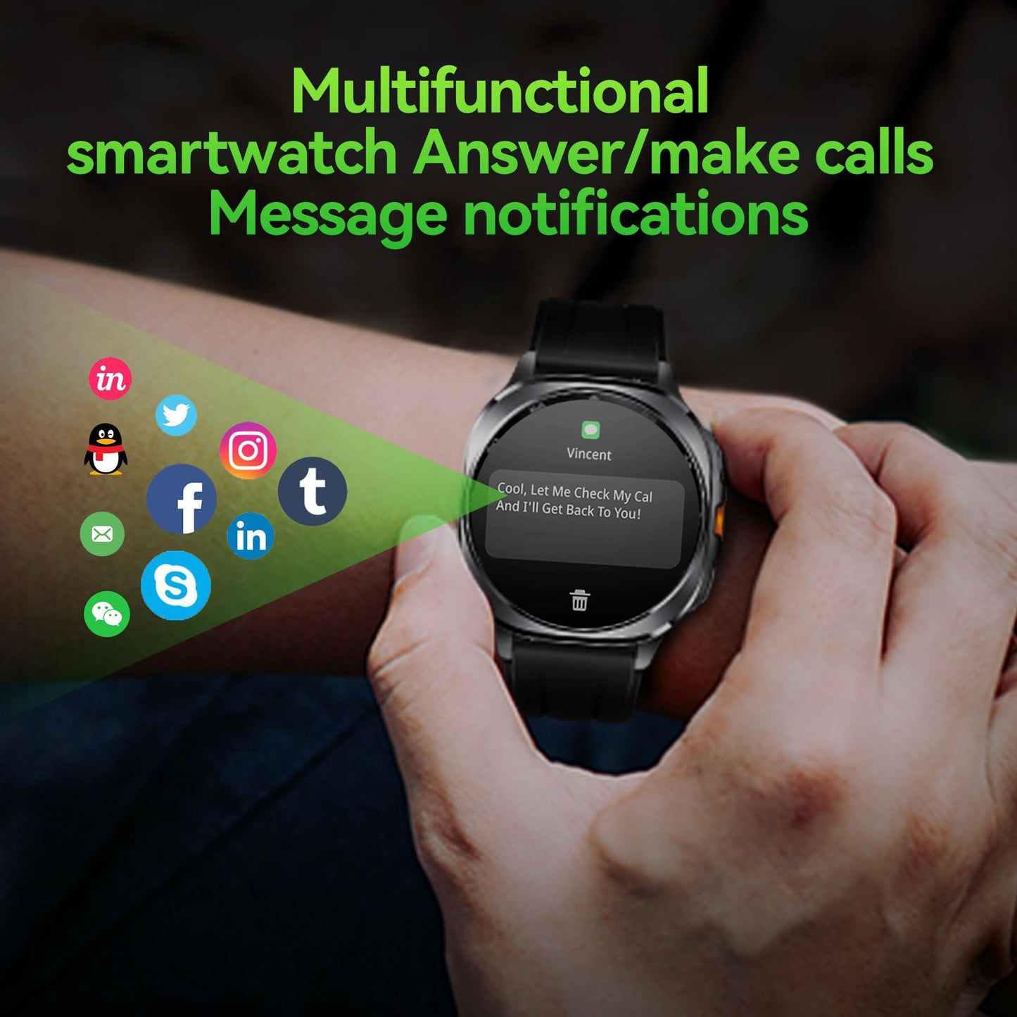 TEQDOT-TS400 Smart Watch AMOLED Bluetooth Calling GPS Positioning Flashlight Compass Altitude Barometric Pressure Health Monitor