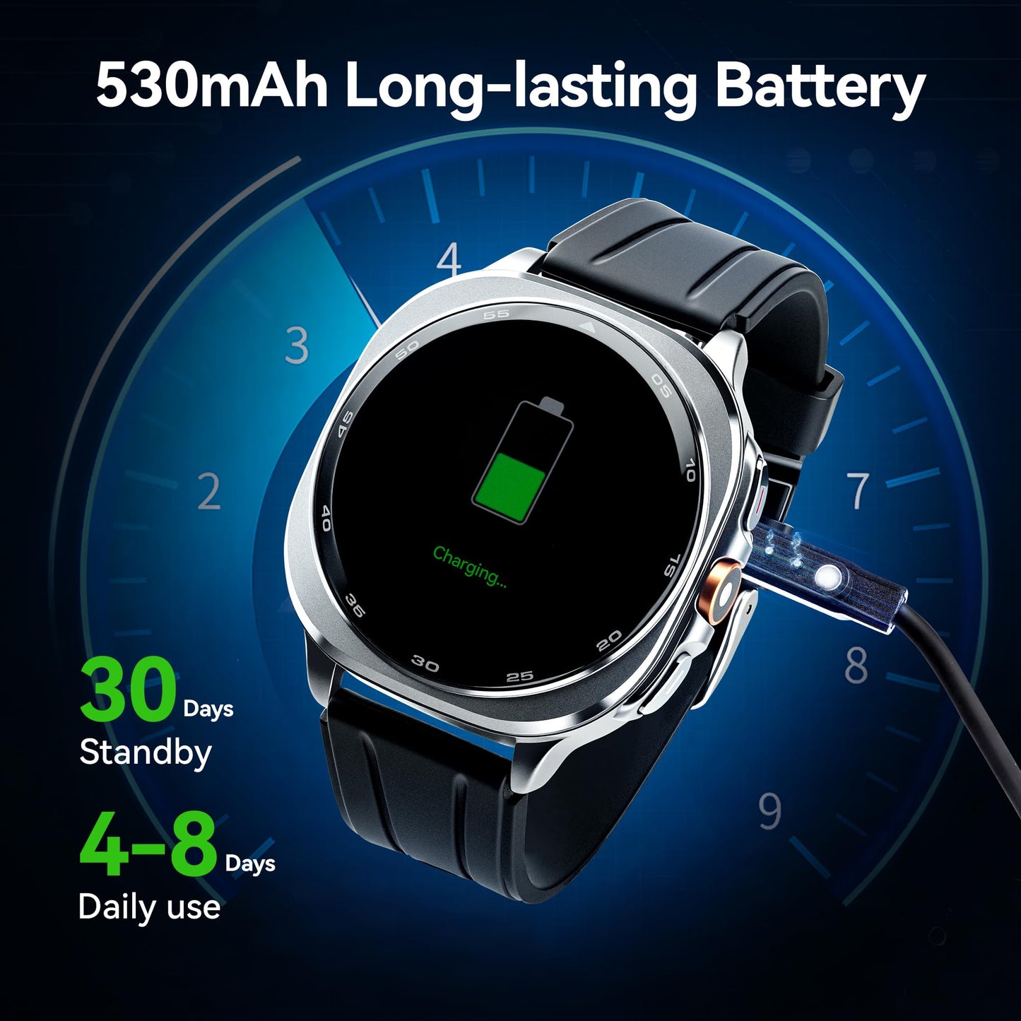 TEQDOT-TS400 Smart Watch AMOLED Bluetooth Calling GPS Positioning Flashlight Compass Altitude Barometric Pressure Health Monitor