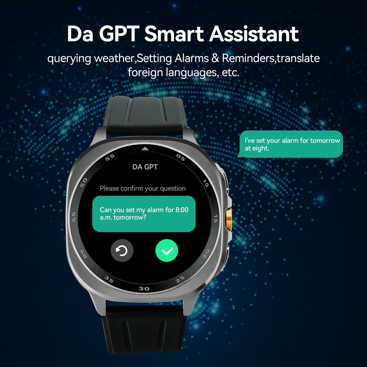 TEQDOT-TS400 Smart Watch AMOLED Bluetooth Calling GPS Positioning Flashlight Compass Altitude Barometric Pressure Health Monitor