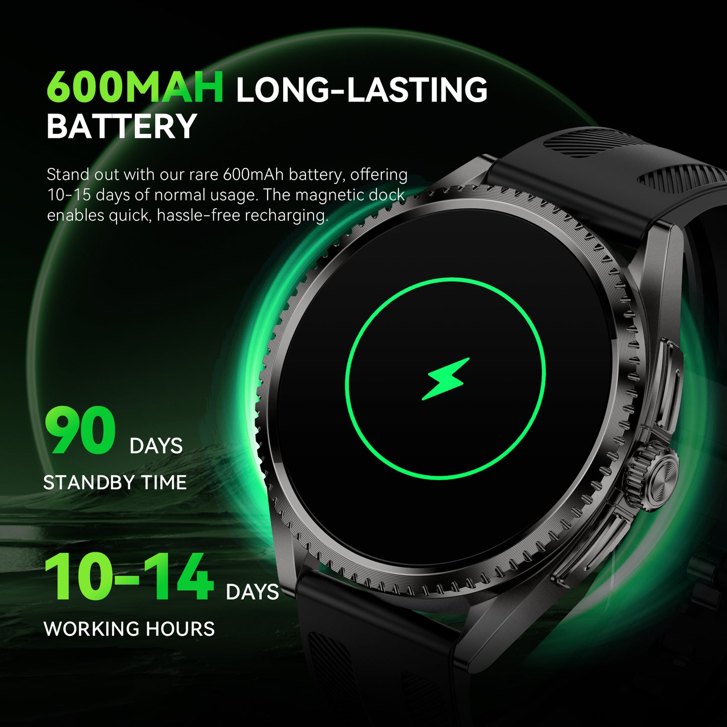 TEQDOT-CF52 Men Smart Watch AMOLED Bluetooth Calling GPS Positioning Flashlight Compass Altitude Barometric Pressure Health Monitor