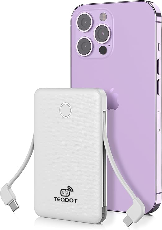 TEQDOT Portable Charger 10000mAh Magnetic Power Bank PD20W Wireless Fast Charging for Magsafe Power Bank for IPhone Samsung Xiaomi Etc.