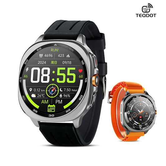 TEQDOT-TS400 Smart Watch AMOLED Bluetooth Calling GPS Positioning Flashlight Compass Altitude Barometric Pressure Health Monitor