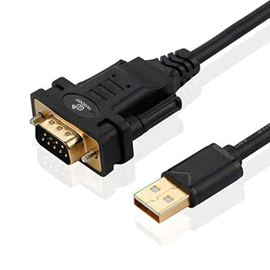 TEQDOT-USB Serial Adapter with FTDI Chipset,USB 2.0 to Male DB9 Serial Cable for Windows 11,10, 8, 7, Vista, XP, 2000, Linux and Mac OS(6ft)