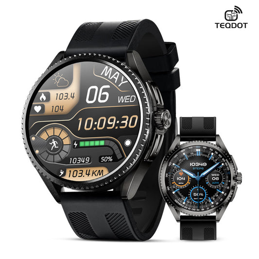 TEQDOT-CF52 Men Smart Watch AMOLED Bluetooth Calling GPS Positioning Flashlight Compass Altitude Barometric Pressure Health Monitor